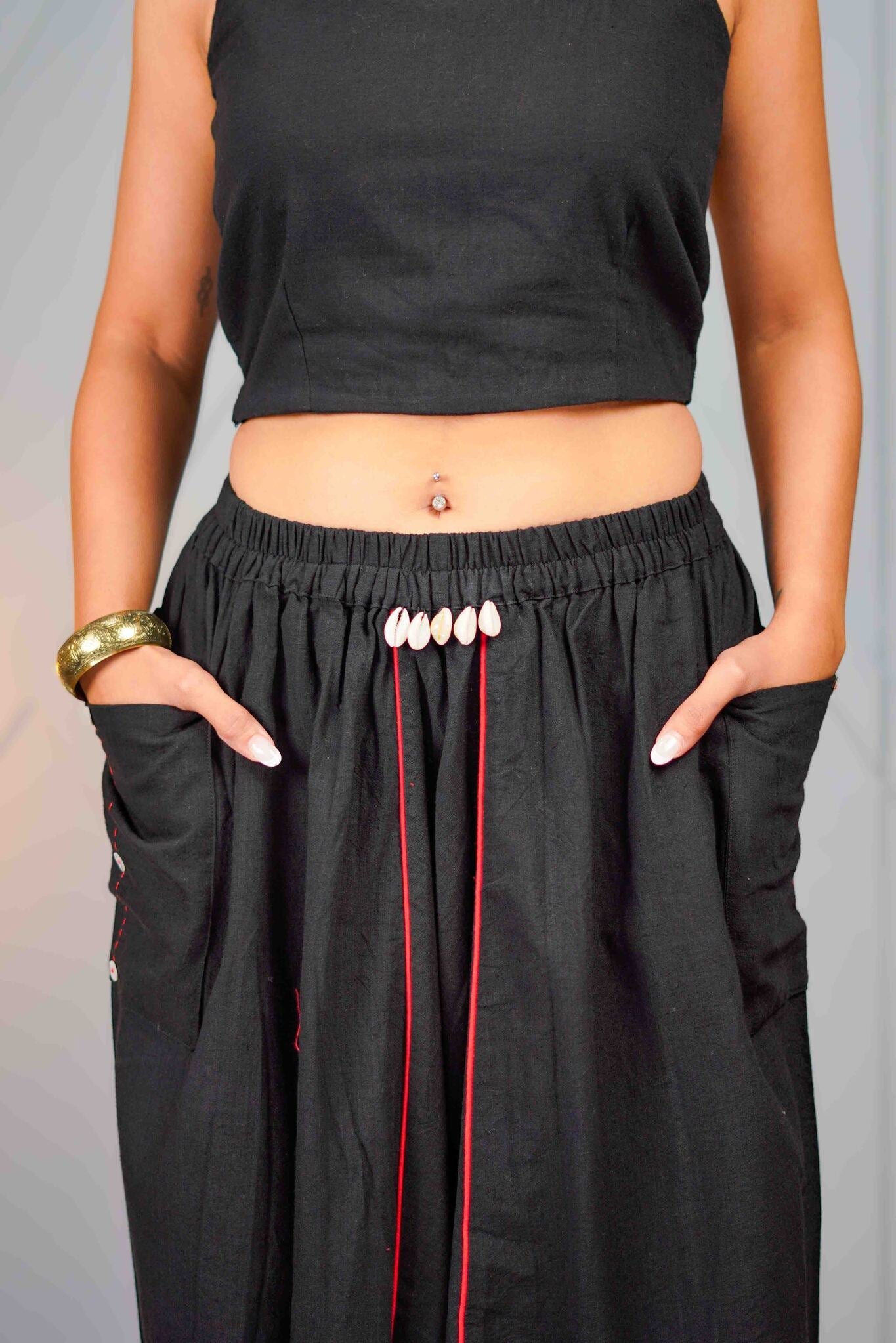Veer – Black Drop Crotch Pant - CiceroniPantsPrathaa