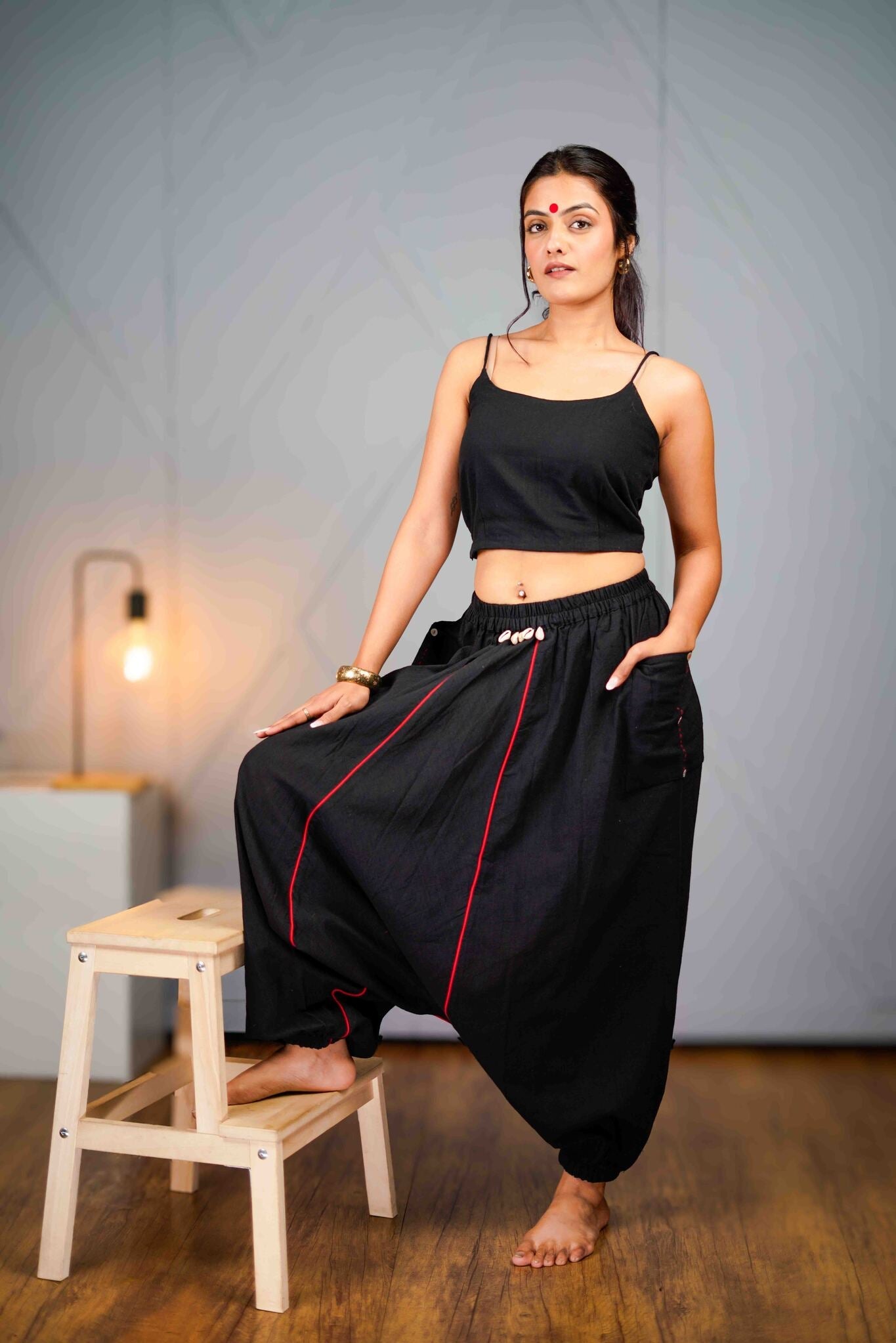 Veer – Black Drop Crotch Pant - CiceroniPantsPrathaa