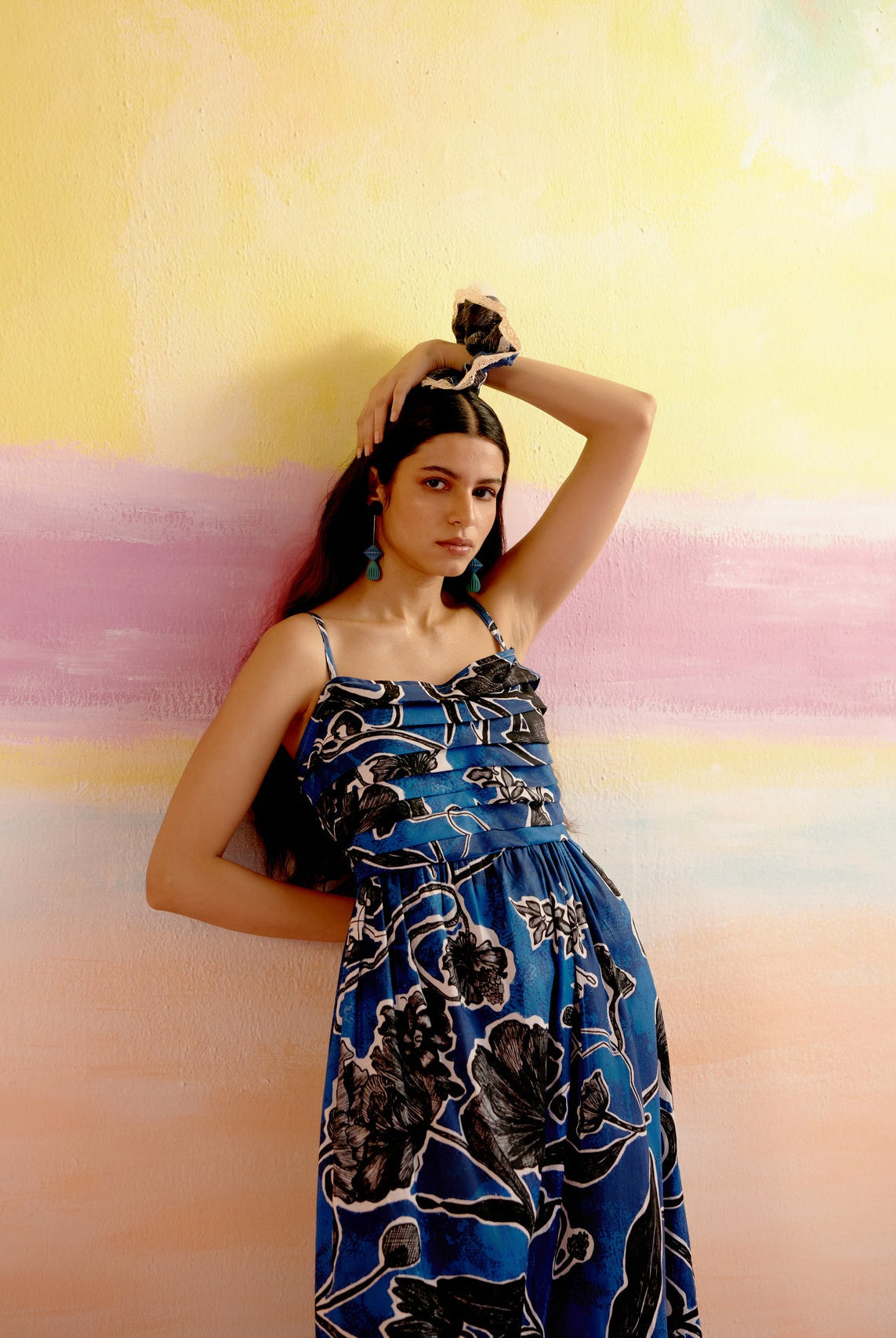 Verona Maxi Dress - Blue Jardin Print - CiceroniDressesHappi Space