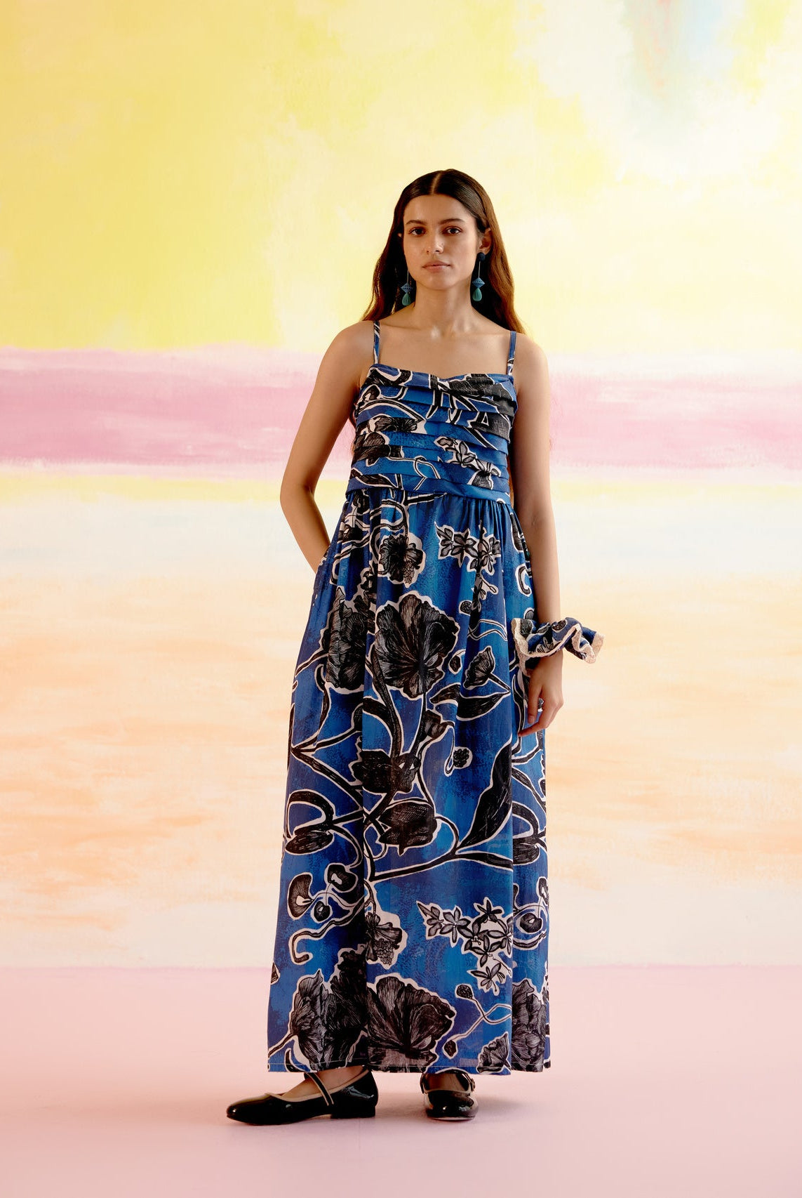 Verona Maxi Dress - Blue Jardin Print - CiceroniDressesHappi Space