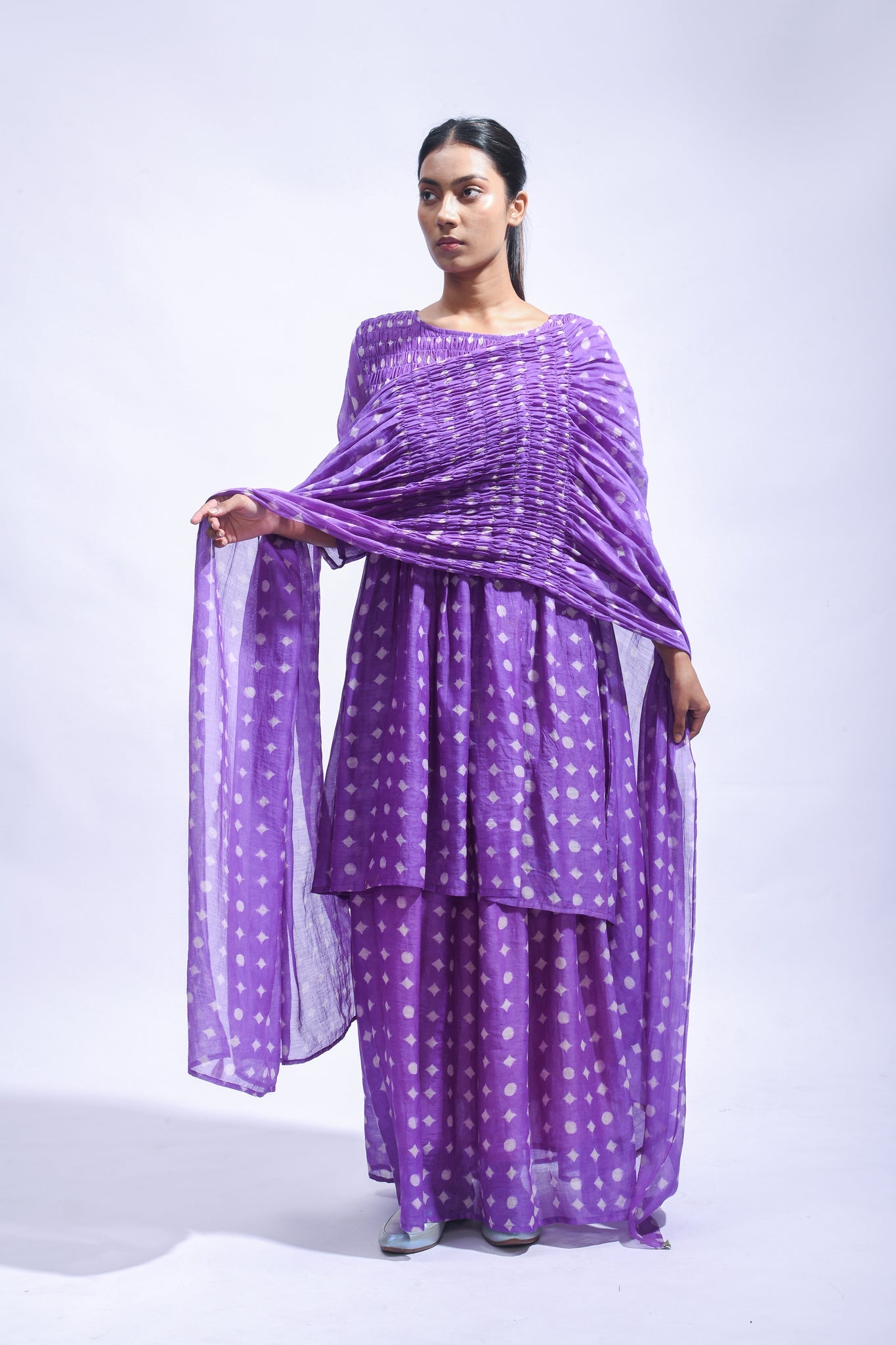 Violet Smocked Set - CiceroniSkirt SetJayati Goenka