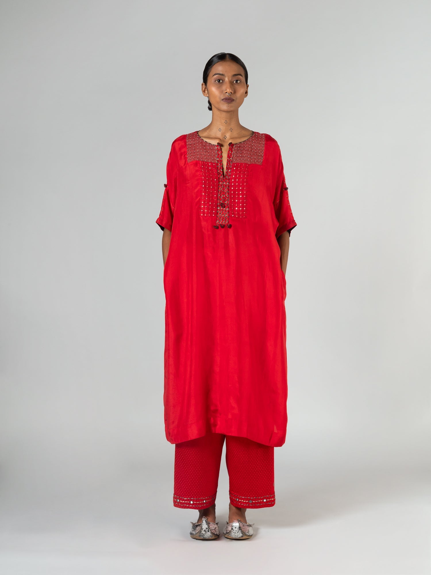 Warli Red Pyjama - CiceroniPyjamaShades of India