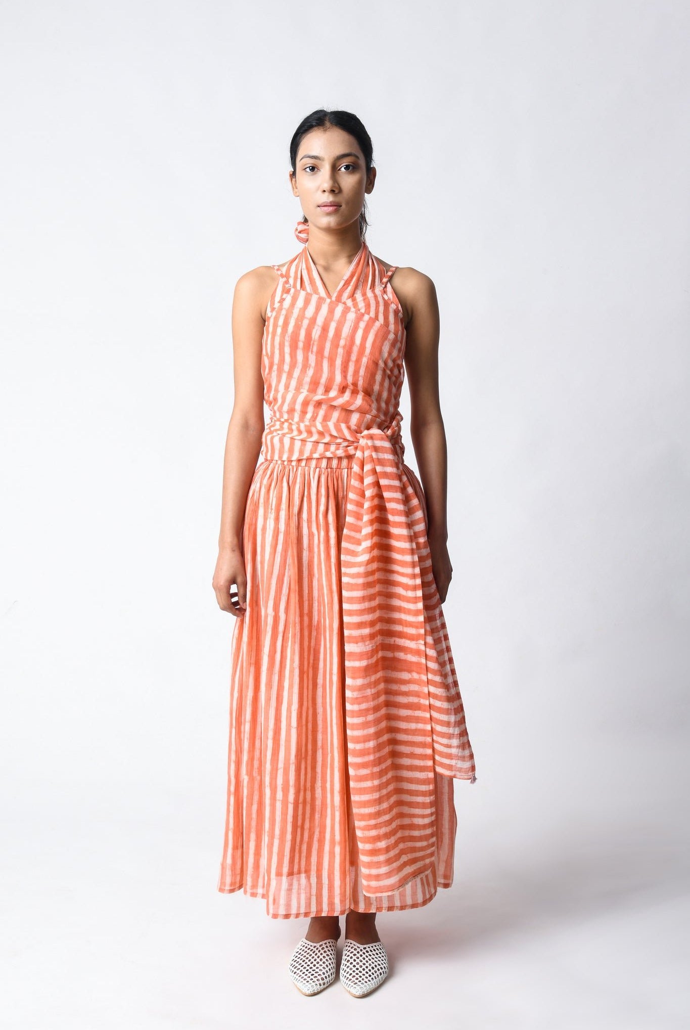 Waspie Coral Cord Set - CiceroniSkirt SetJayati Goenka