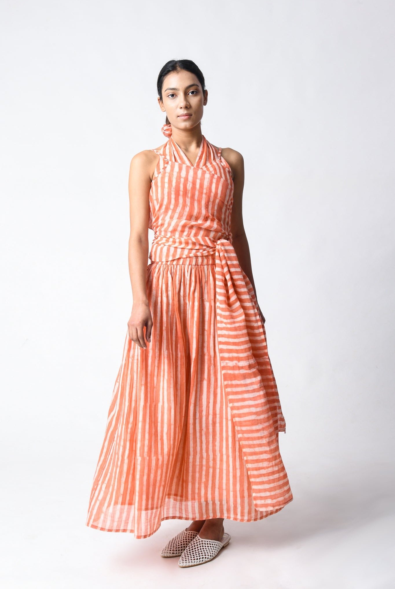 Waspie Coral Cord Set - CiceroniSkirt SetJayati Goenka