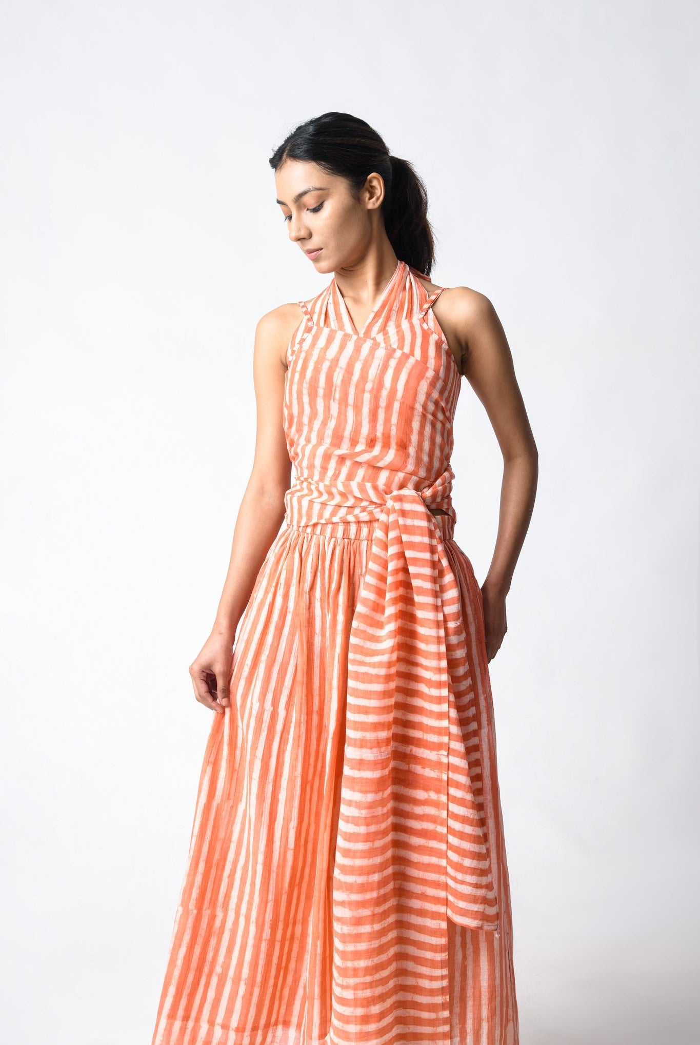 Waspie Coral Cord Set - CiceroniSkirt SetJayati Goenka