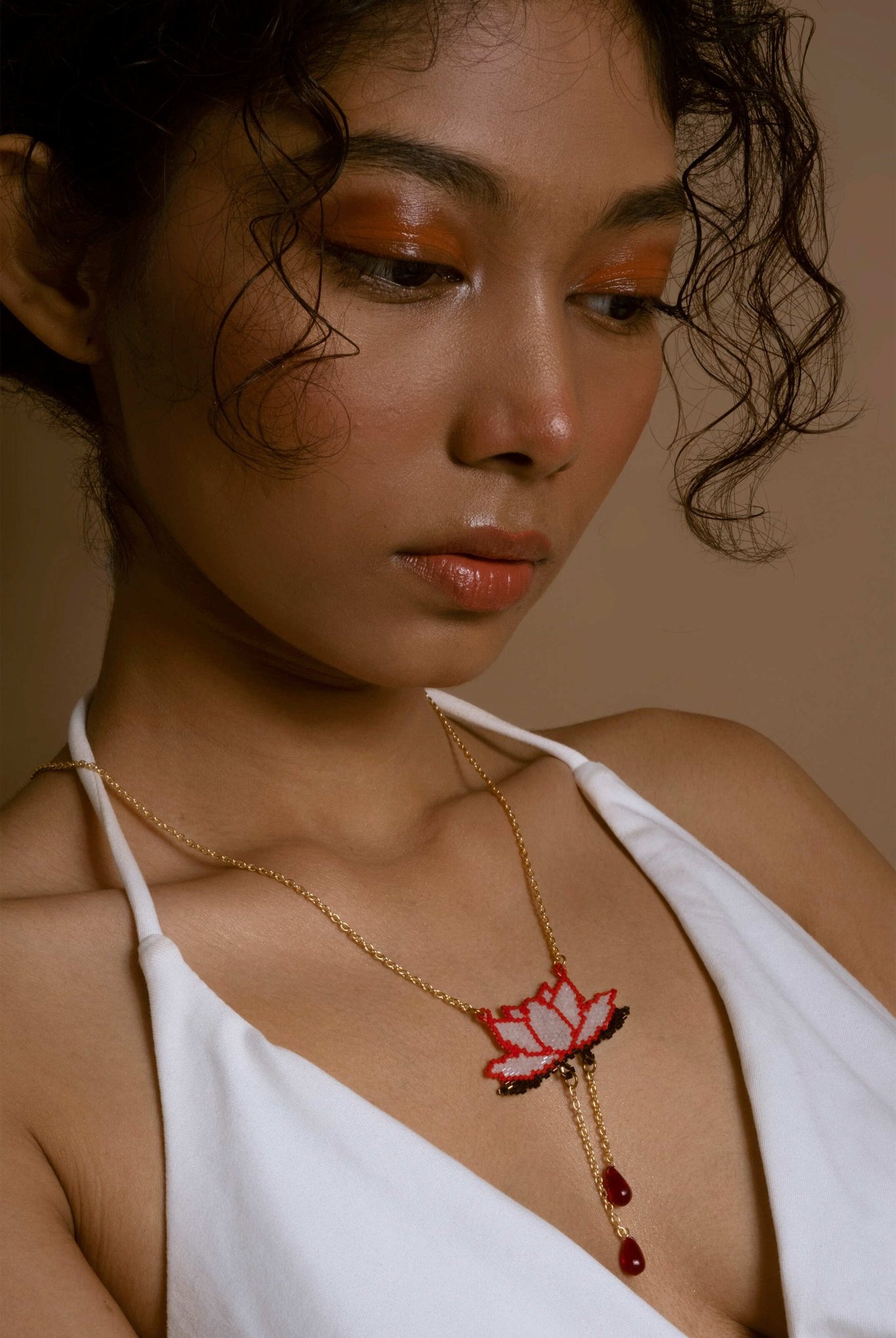 Water Lily Red Necklace - CiceroniNecklaceMelo