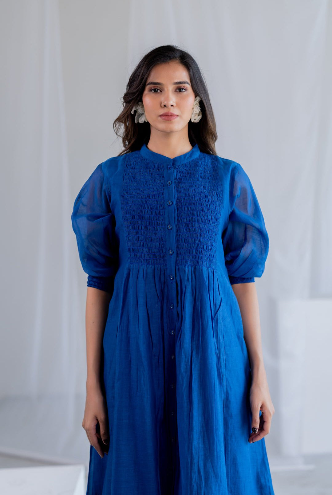 Wavy Seas Chanderi Dress - CiceroniDressesSilai Studio