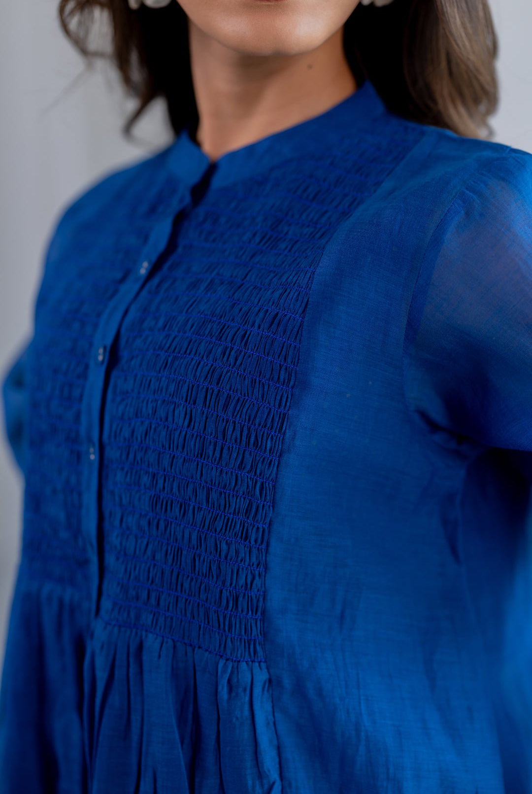 Wavy Seas Chanderi Dress - CiceroniDressesSilai Studio