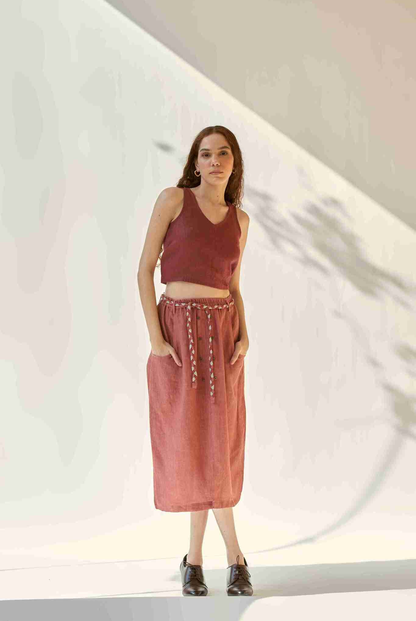 Weekday Set - Burgundy - CiceroniSkirt SetPaeony