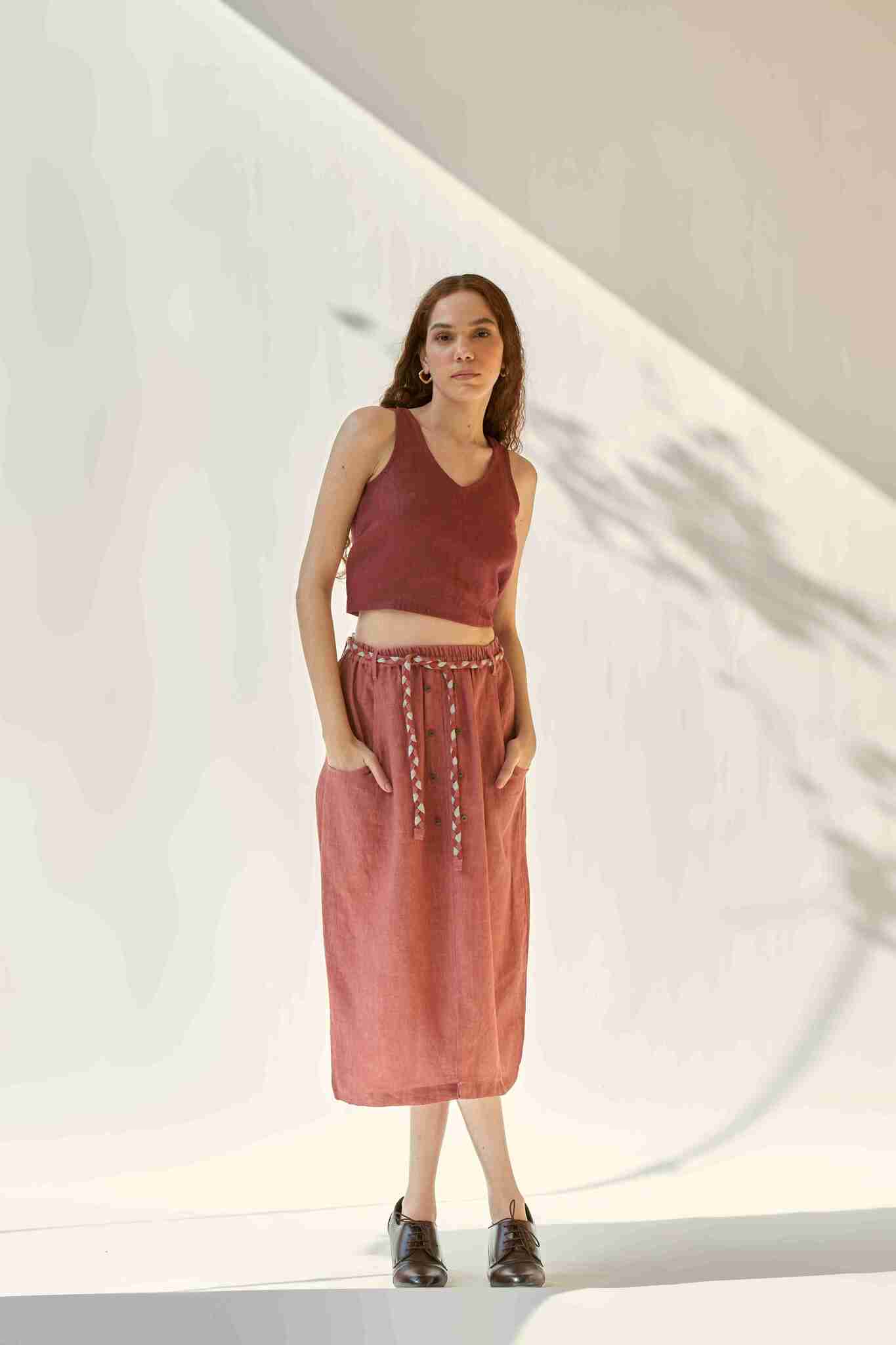 Weekday Set - Burgundy - CiceroniSkirt SetPaeony