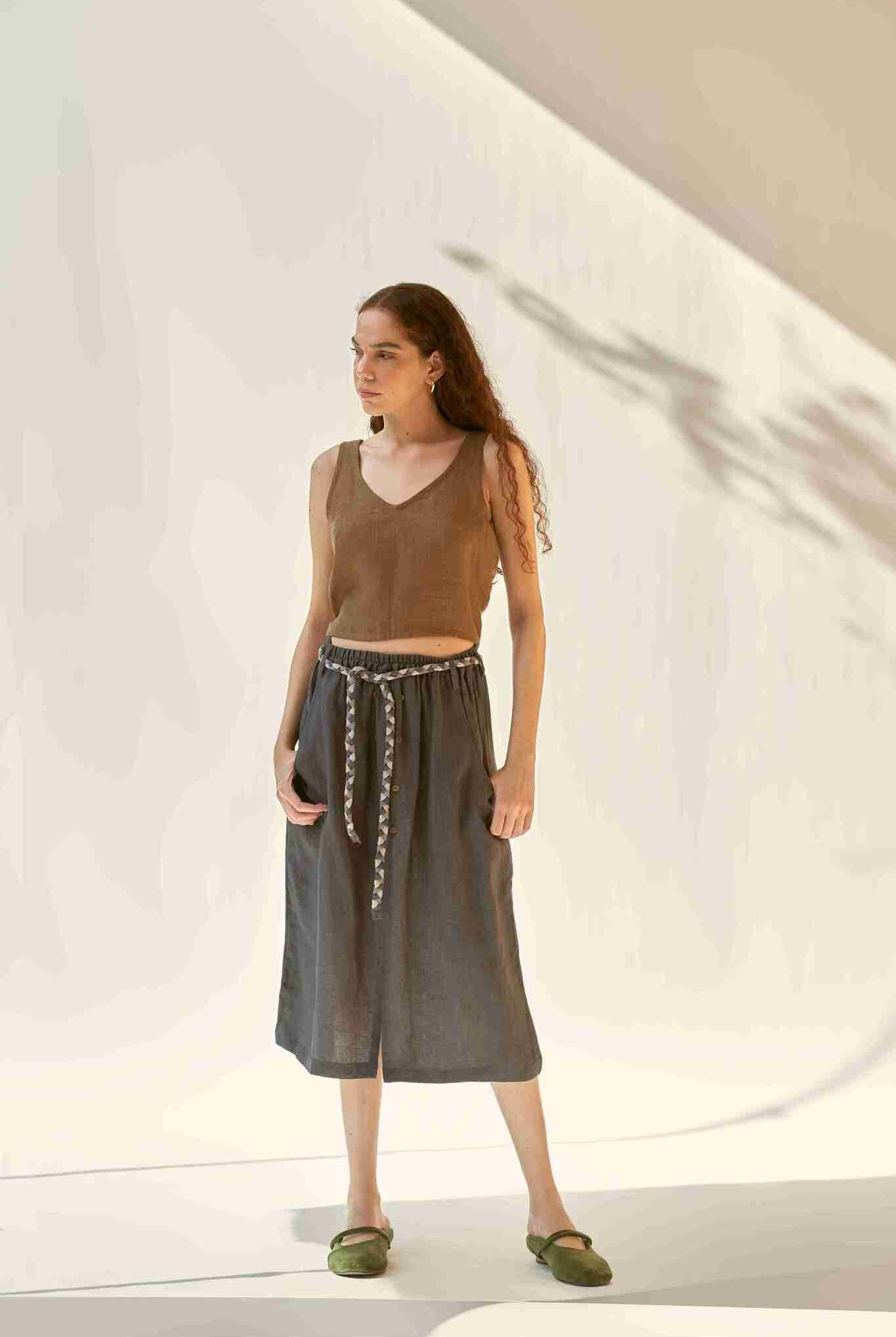 Weekday Skirt - Charcoal - CiceroniSkirtsPaeony