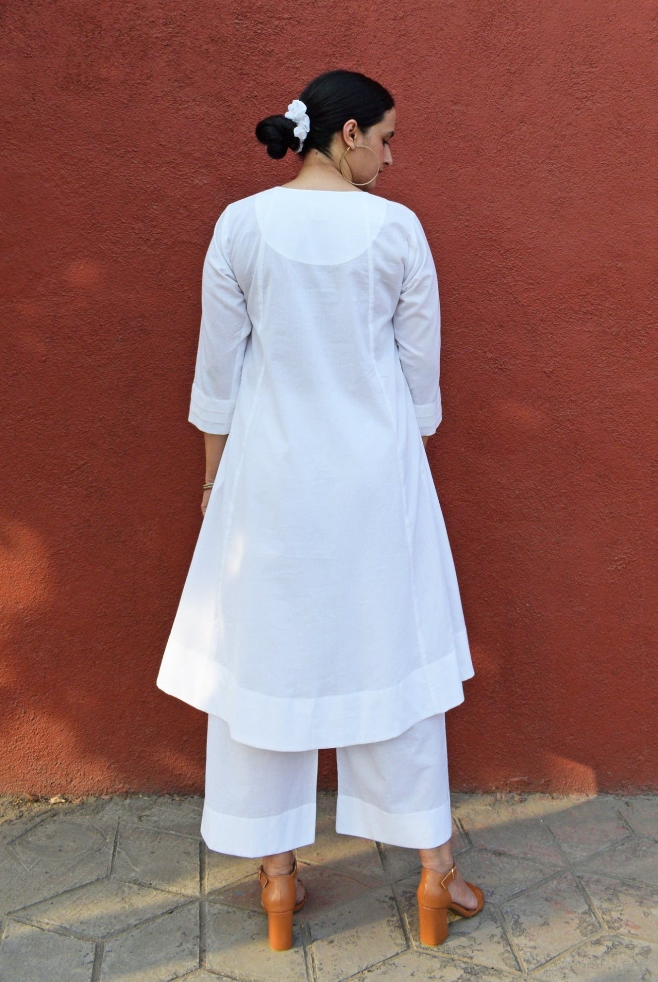 White A Line Kurta with Panels - CiceroniKurta, Everyday WearHouse of Moxa