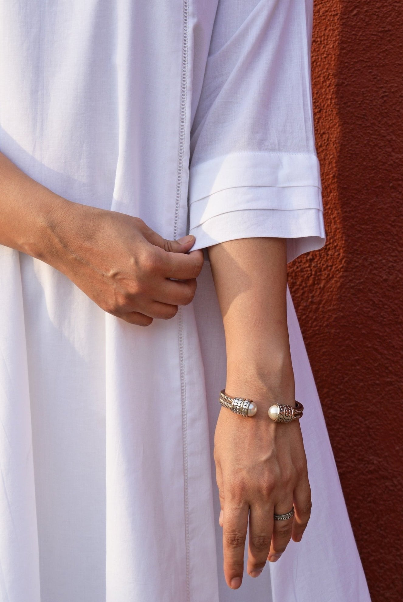 White A Line Kurta with Panels - CiceroniKurta, Everyday WearHouse of Moxa