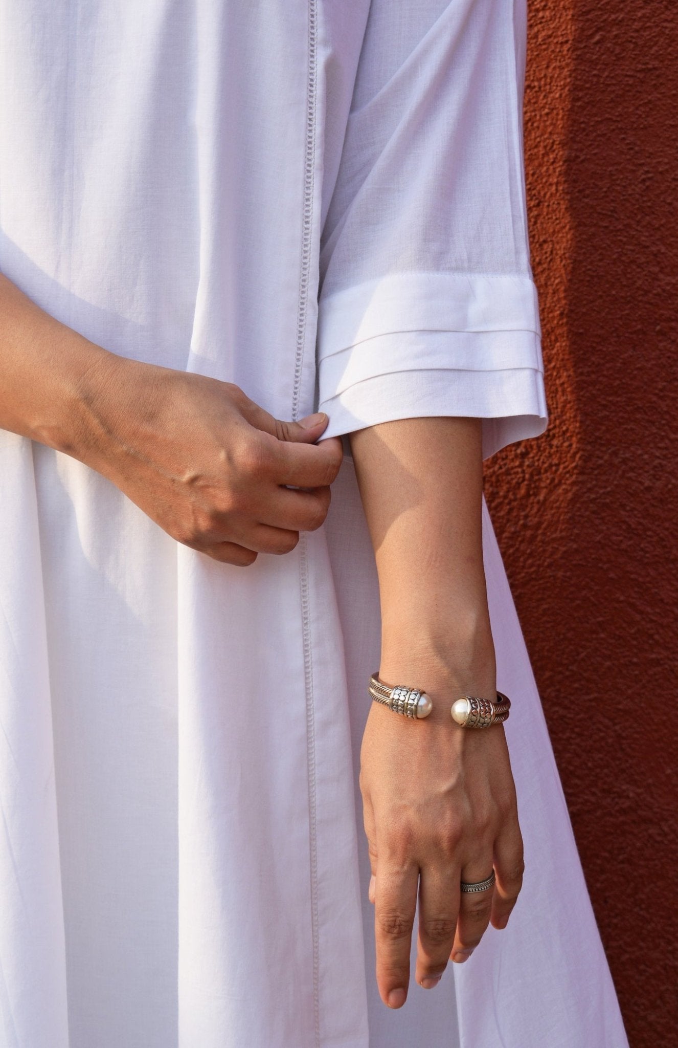 White A Line Kurta with Panels - CiceroniKurta, Everyday WearHouse of Moxa