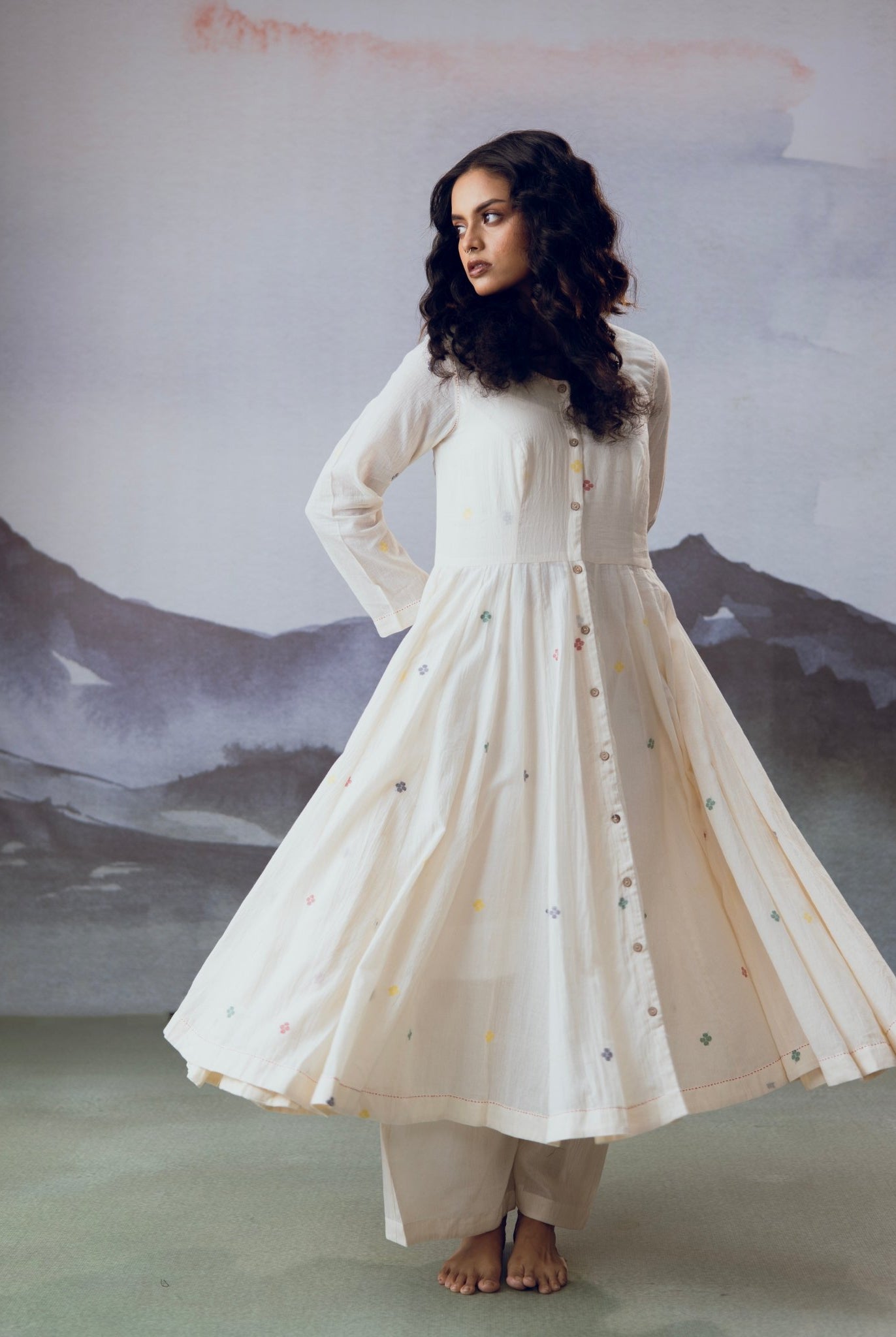 White Ambar Kali Co - ord Set - CiceroniCo - ord SetGulmohar Calcutta