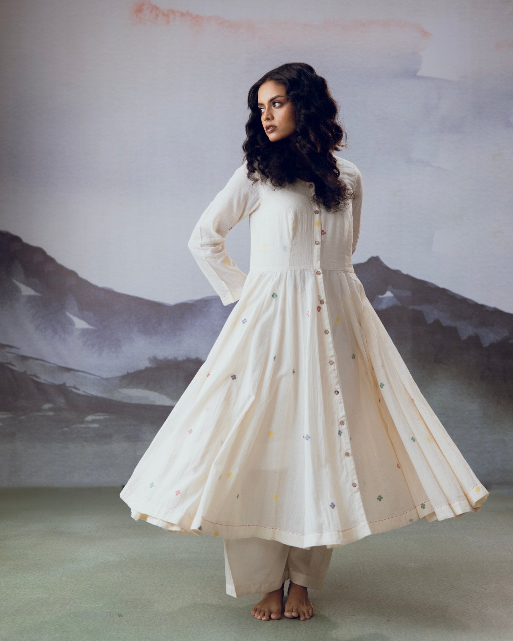 White Ambar Kali Co - ord Set - CiceroniCo - ord SetGulmohar Calcutta