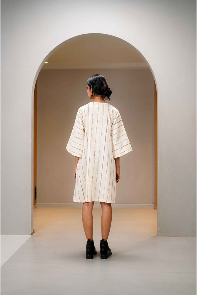 White Khesh Shift Dress - CiceroniDressesPrathaa