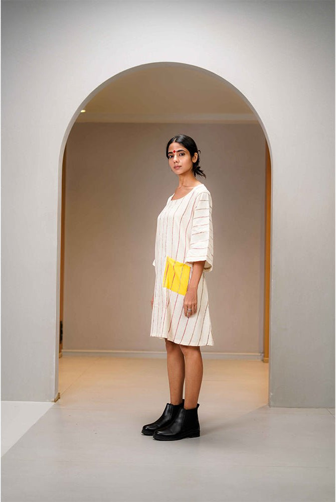 White Khesh Shift Dress - CiceroniDressesPrathaa