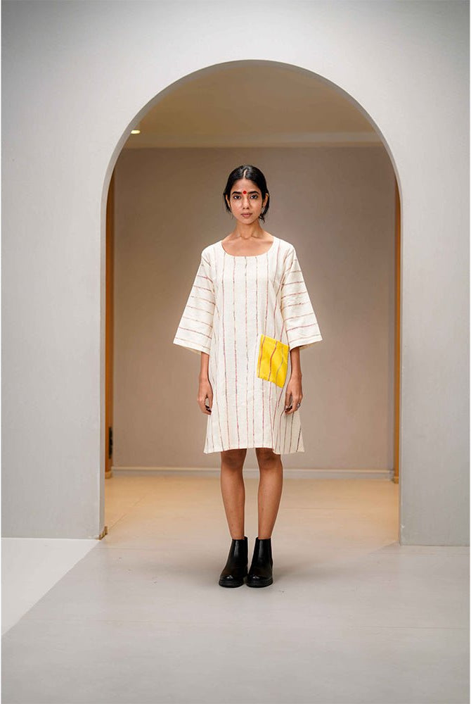 White Khesh Shift Dress - CiceroniDressesPrathaa