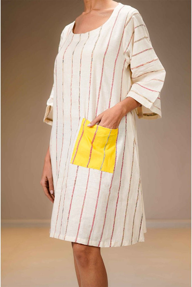 White Khesh Shift Dress - CiceroniDressesPrathaa