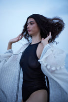 White Linen Kaftan - CiceroniCapePriyanca Khanna