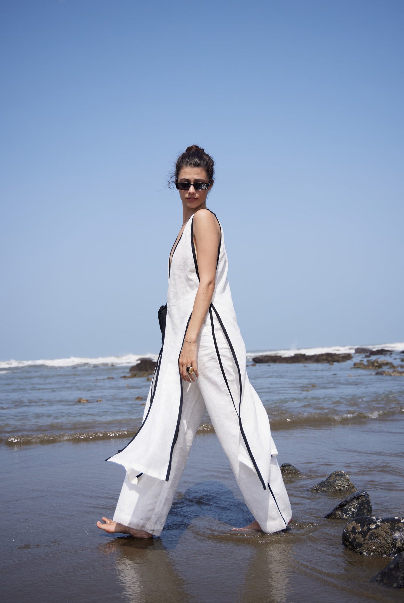 White Linen Long Top & Pant - CiceroniCo - ord SetPriyanca Khanna