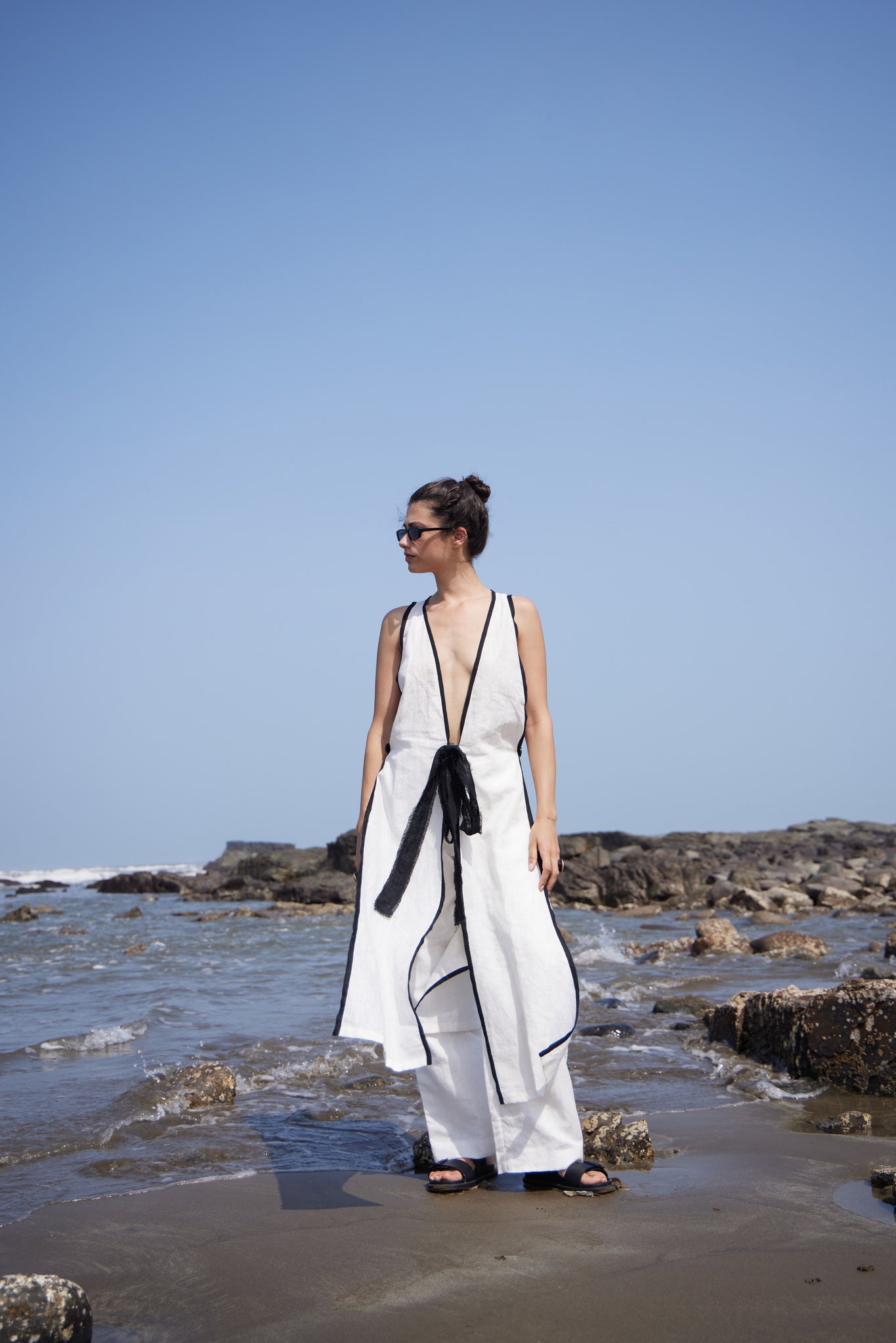White Linen Long Top & Pant - CiceroniCo - ord SetPriyanca Khanna