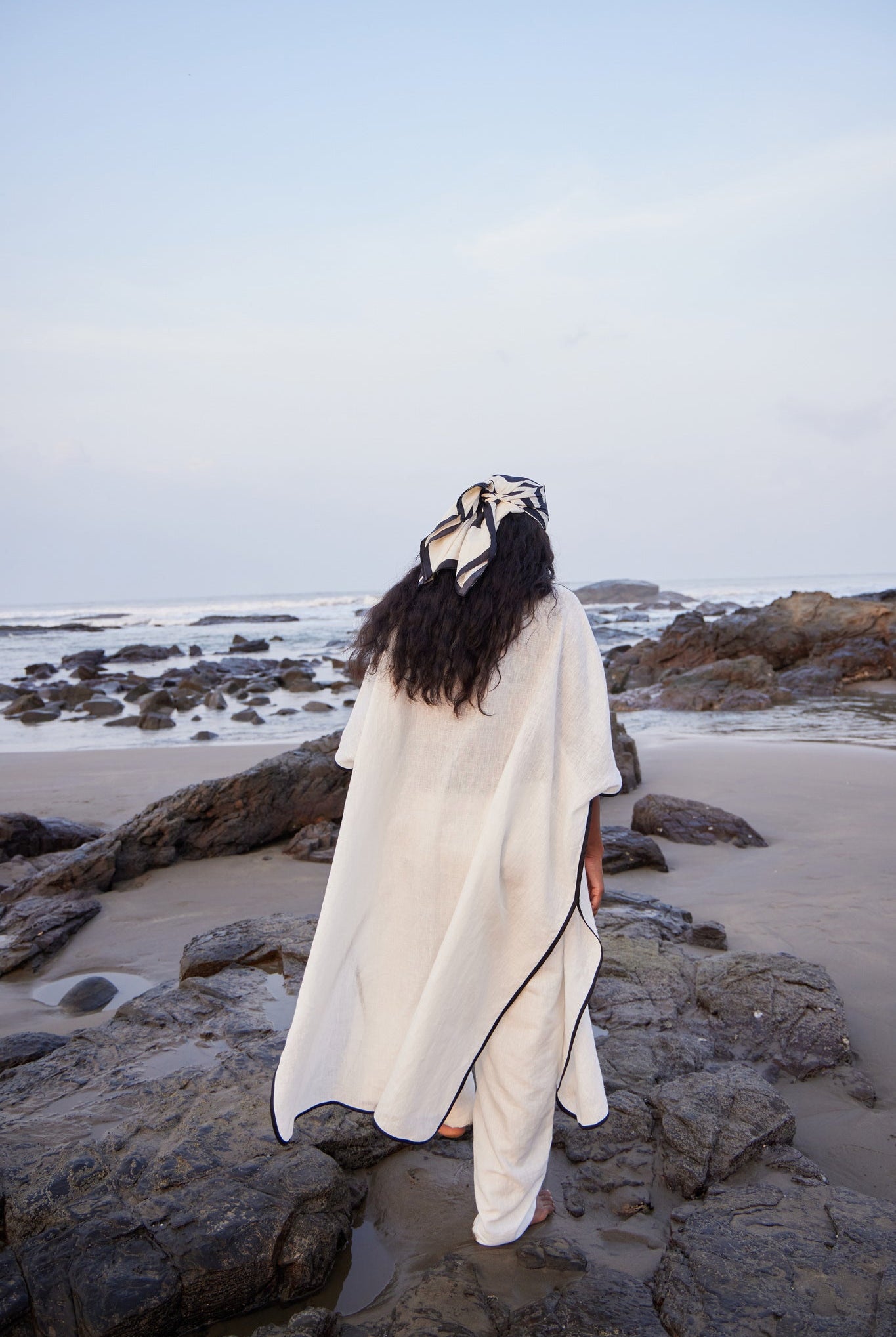 White Linen Overlay - CiceroniCapePriyanca Khanna