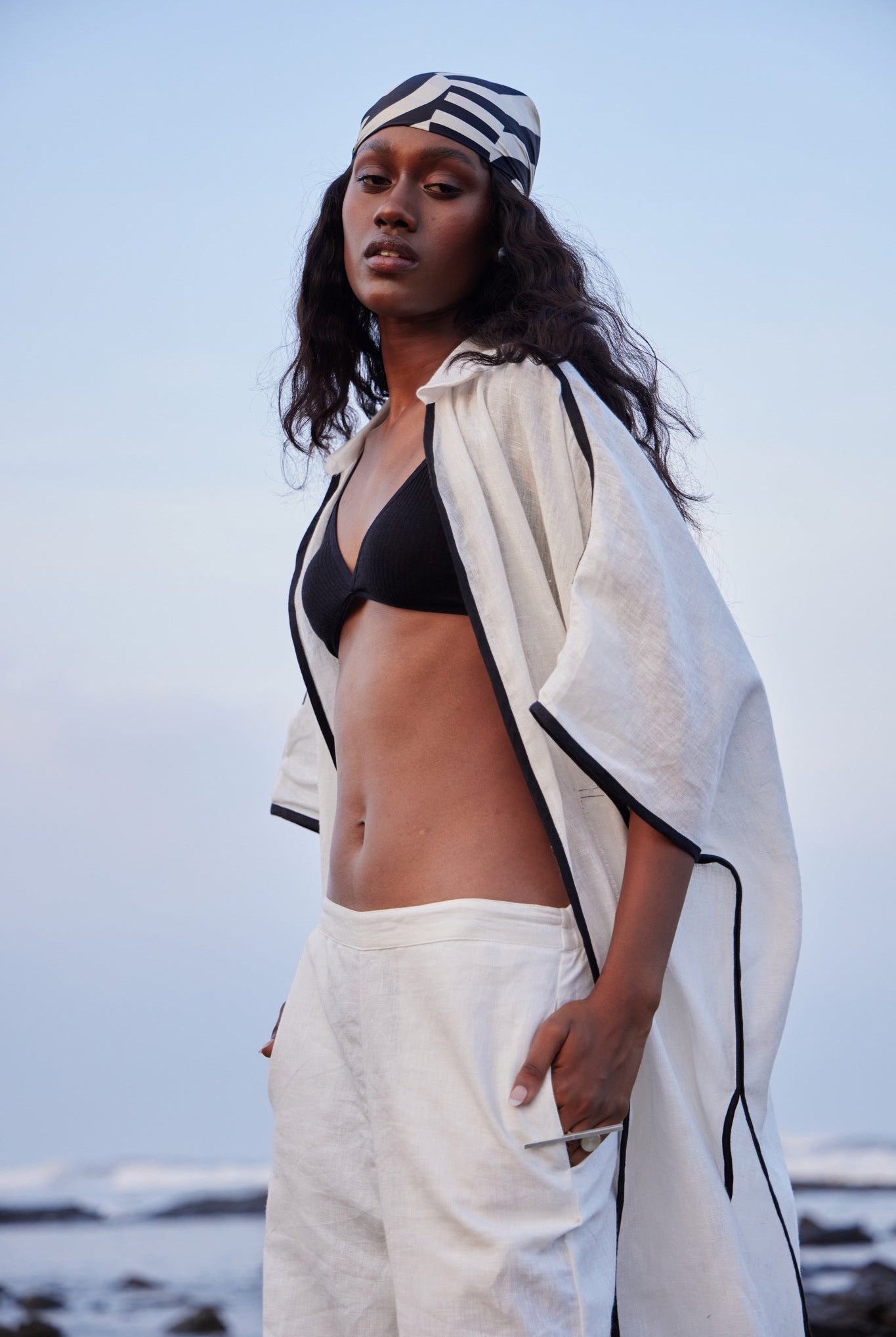 White Linen Overlay - CiceroniCapePriyanca Khanna