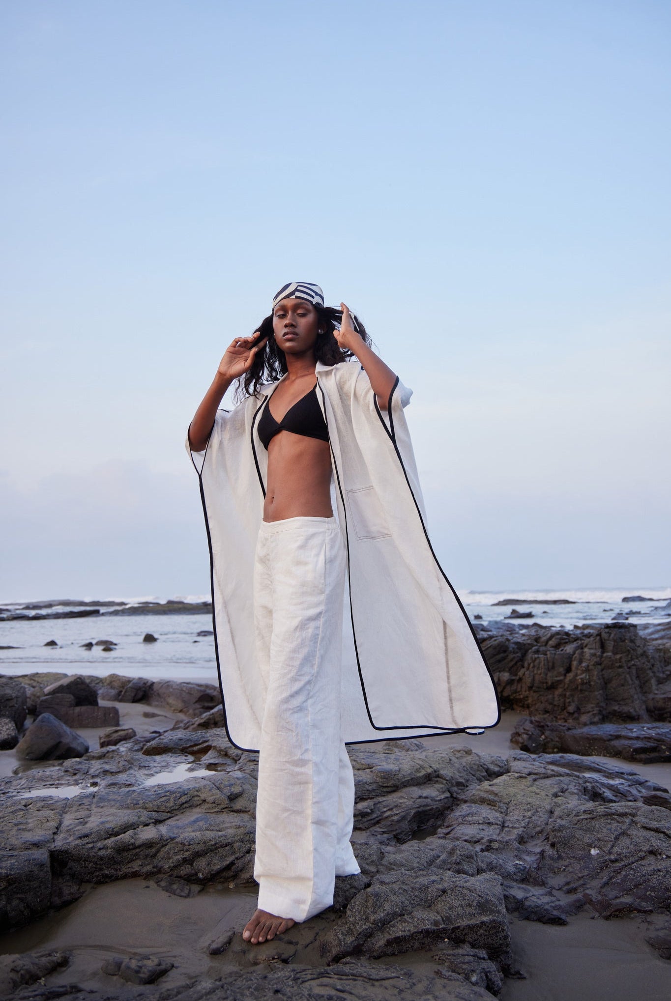 White Linen Overlay - CiceroniCapePriyanca Khanna