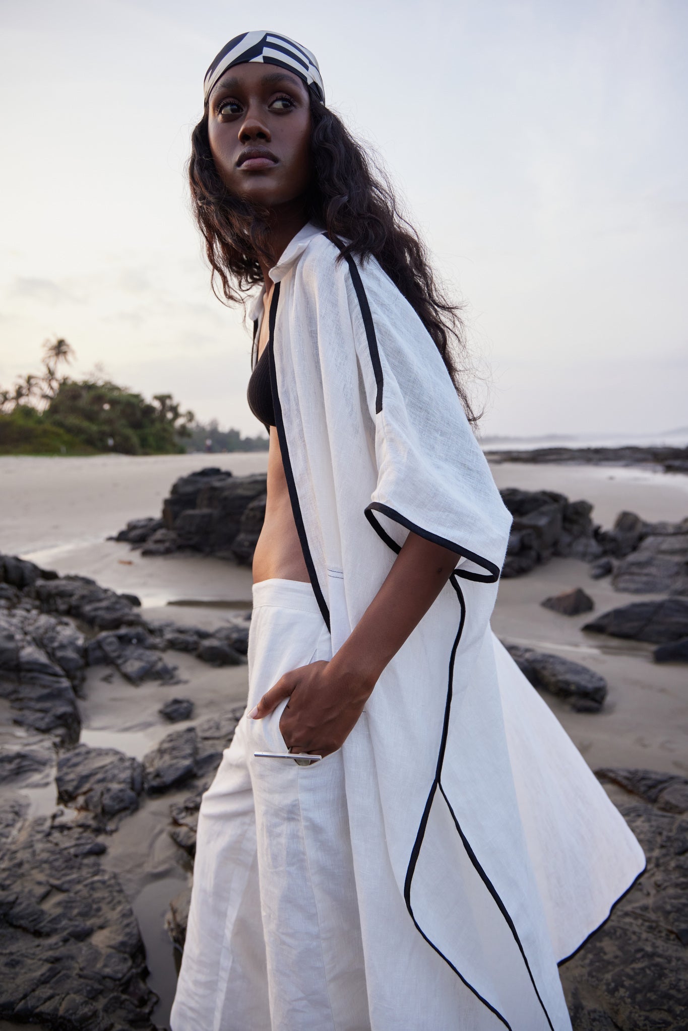 White Linen Overlay - CiceroniCapePriyanca Khanna