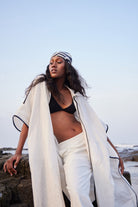 White Linen Overlay - CiceroniCapePriyanca Khanna