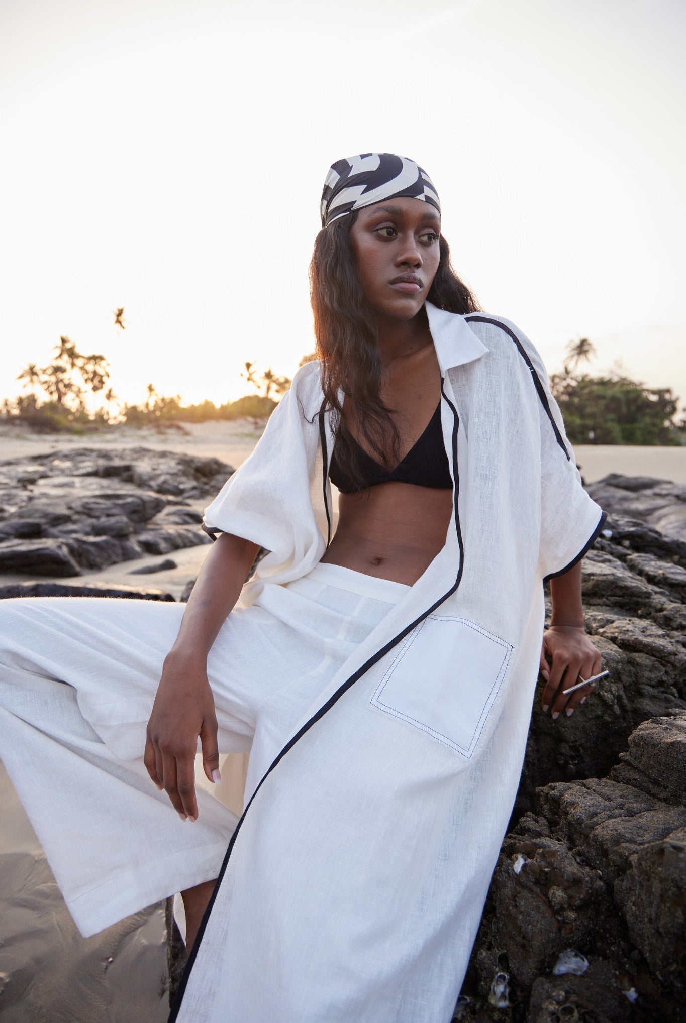 White Linen Pants - CiceroniPantsPriyanca Khanna