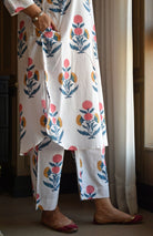 White Mughal Hand - block Printed Co - ord Set - CiceroniKurta Set, Everyday WearHouse of Moxa