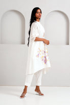 White Suvi Set - Embroidered Tunic + Pants - CiceroniKurta SetMadder Much