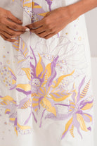 White Suvi Set - Embroidered Tunic + Pants - CiceroniKurta SetMadder Much