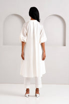 White Suvi Set - Embroidered Tunic + Pants - CiceroniKurta SetMadder Much