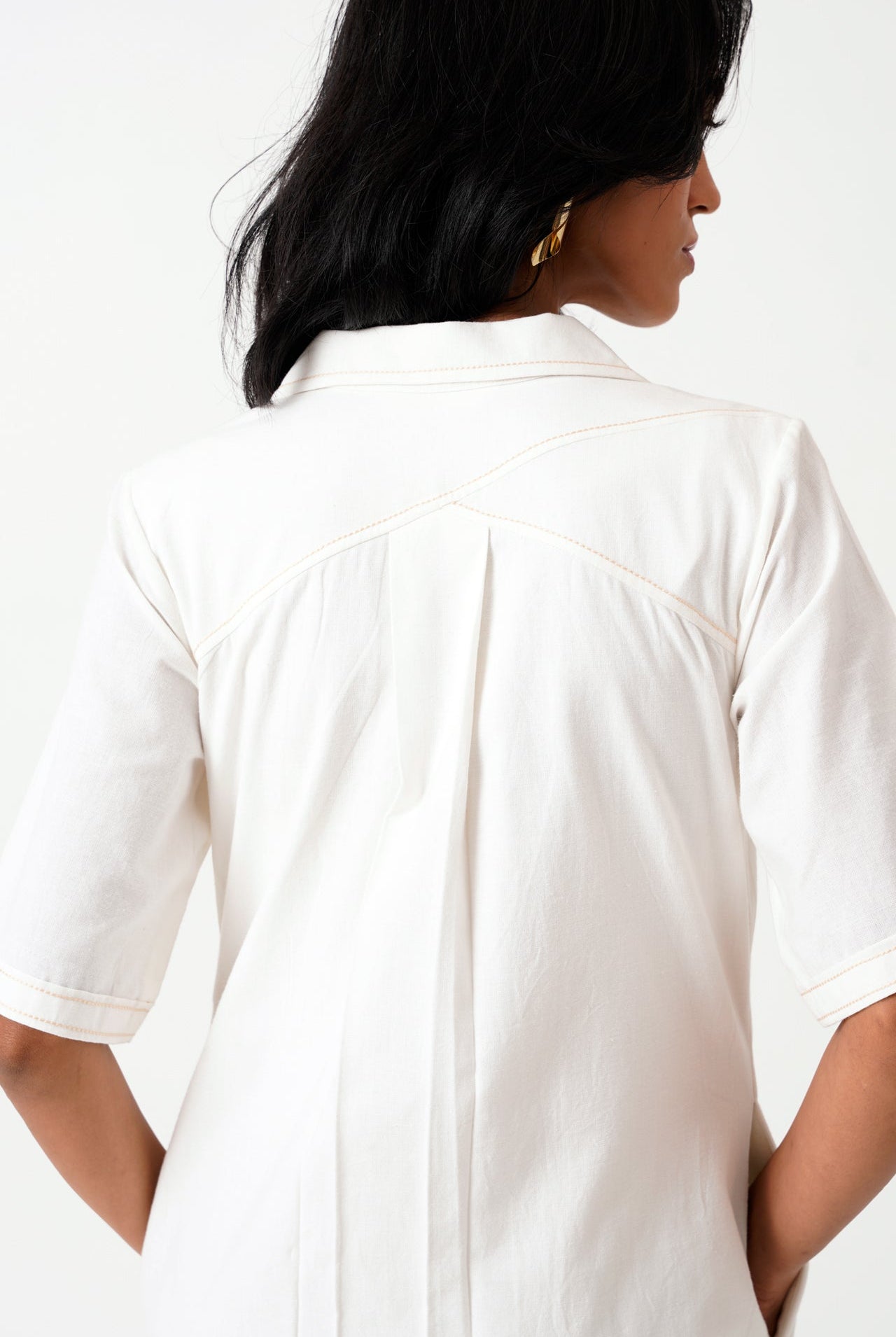 White Taiwo - Embroidered Shirt Dress - CiceroniDressesMadder Much