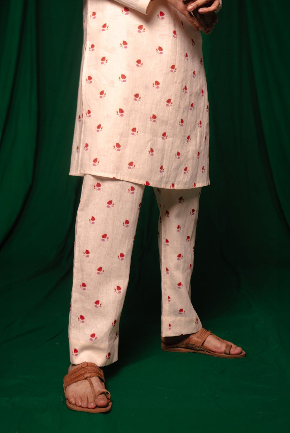 Wildflower Linen Men's Kurta Set - CiceroniKurta Set, Festive WearSaphed