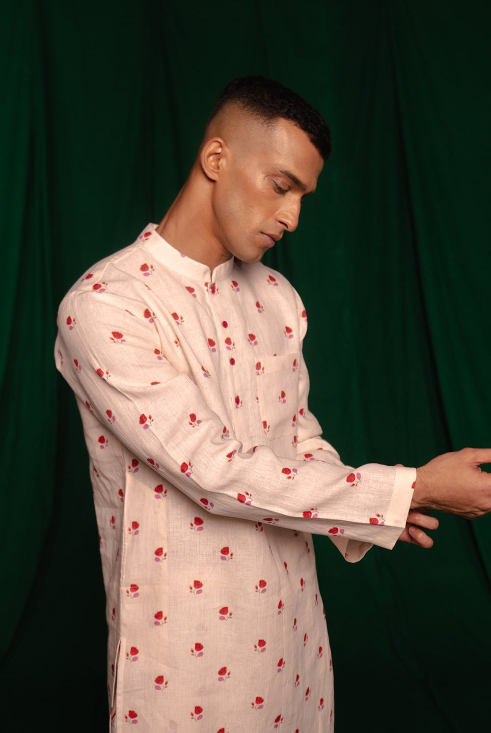 Wildflower Linen Men's Kurta - CiceroniKurta, Festive WearSaphed