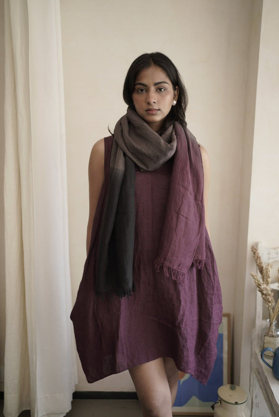 Wine Ombre Stole - CiceroniScarvesPaeony