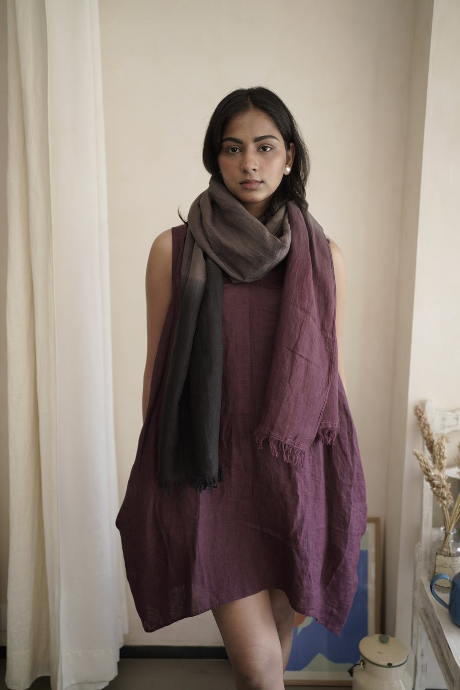Wine Ombre Stole - CiceroniScarvesPaeony