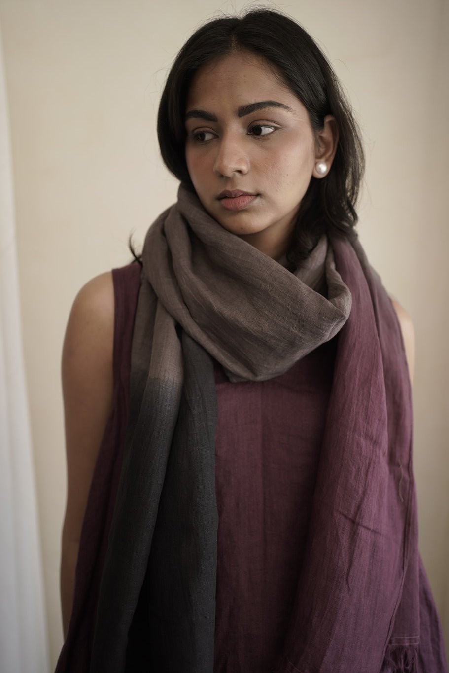 Wine Ombre Stole - CiceroniScarvesPaeony