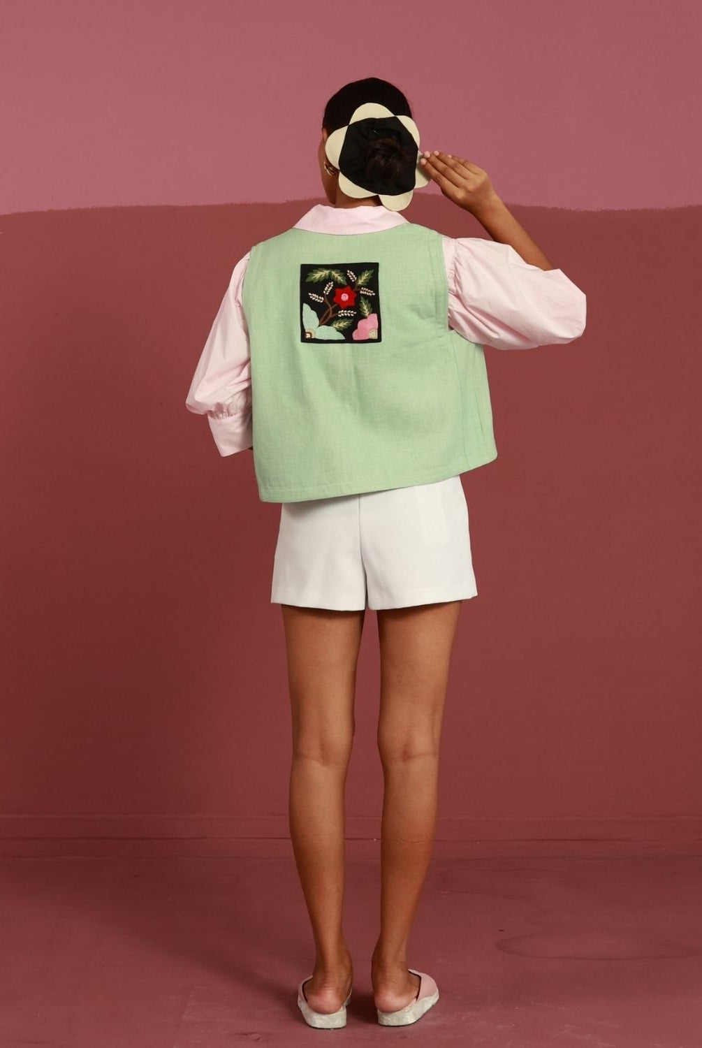 Winglore - Green Honeydew Hand Embroidered Gilet - CiceroniJacketsWinglore
