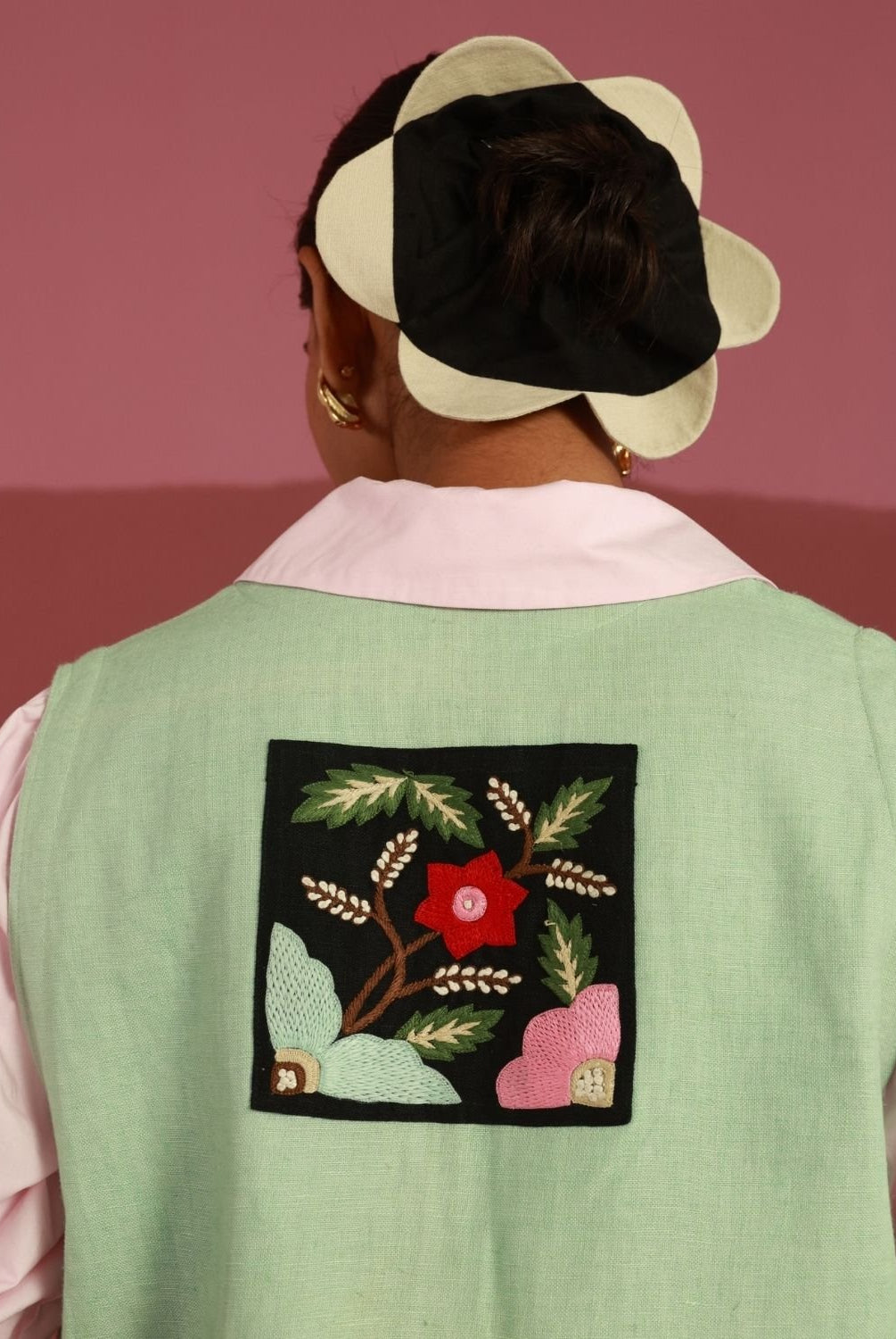 Winglore - Green Honeydew Hand Embroidered Gilet - CiceroniJacketsWinglore