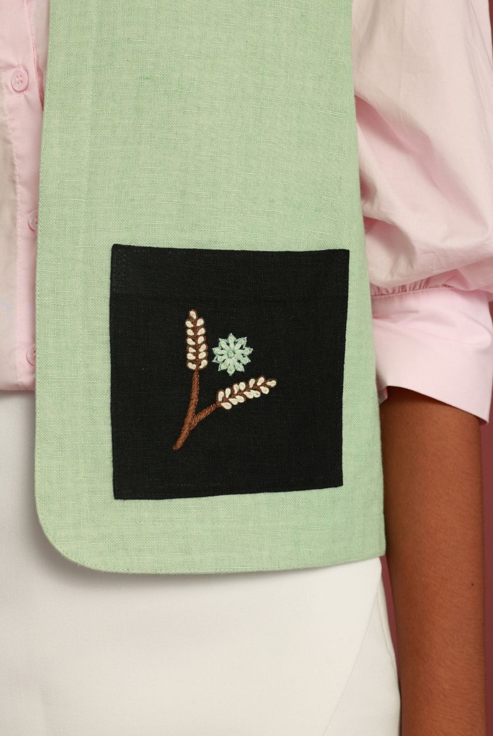 Winglore - Green Honeydew Hand Embroidered Gilet - CiceroniJacketsWinglore