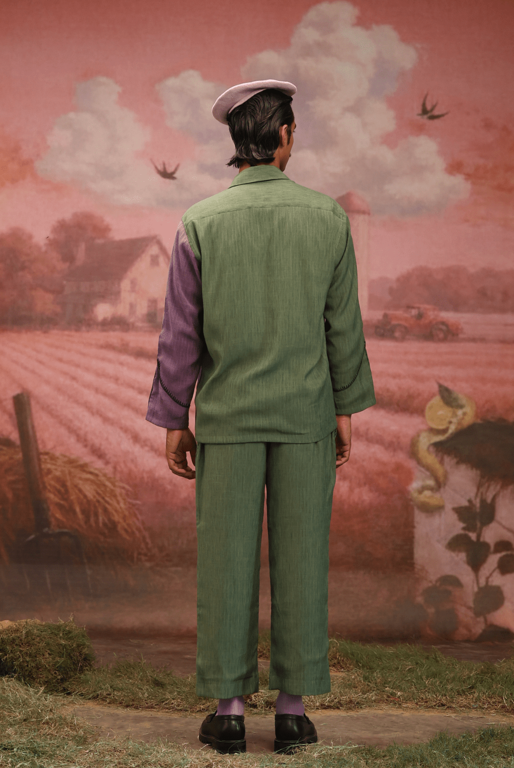 Winglore - Half and half: The Green Edition Owls Hand Embroidered Shirt & Pants - CiceroniCo-ord setWinglore
