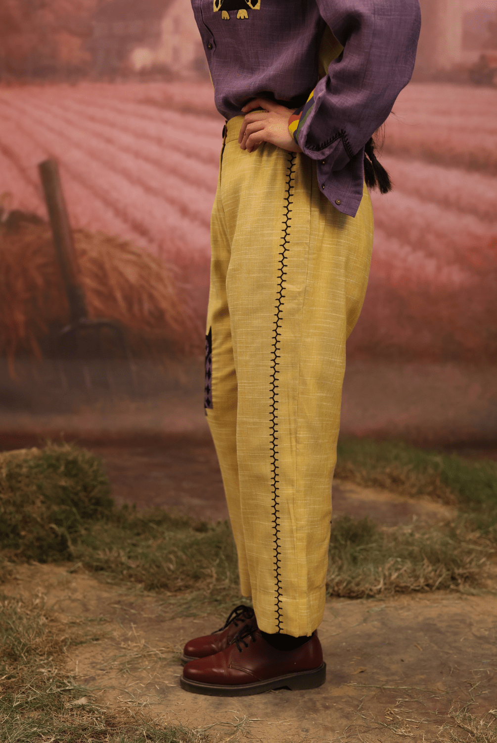 Winglore - Half and half: The Yellow Edition Owls Hand Embroidered Shirt & Pants - CiceroniCo-ord setWinglore