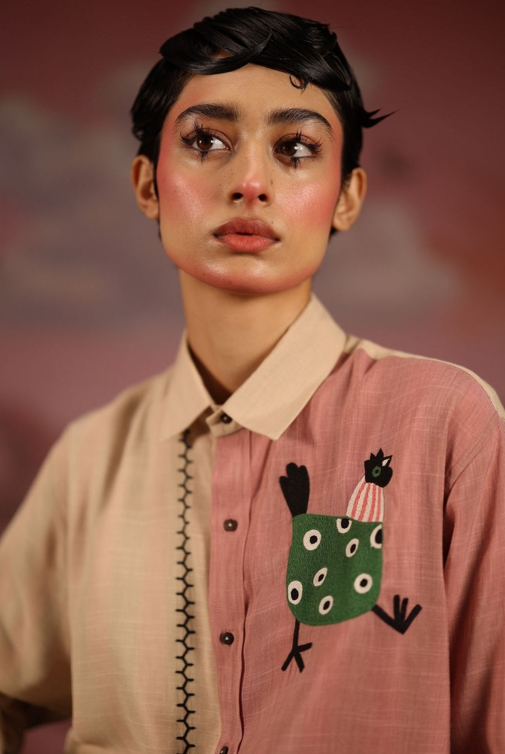 Winglore - Half & half: The Hens Hand Embroidered Shirt & Pants - CiceroniCo-ord setWinglore