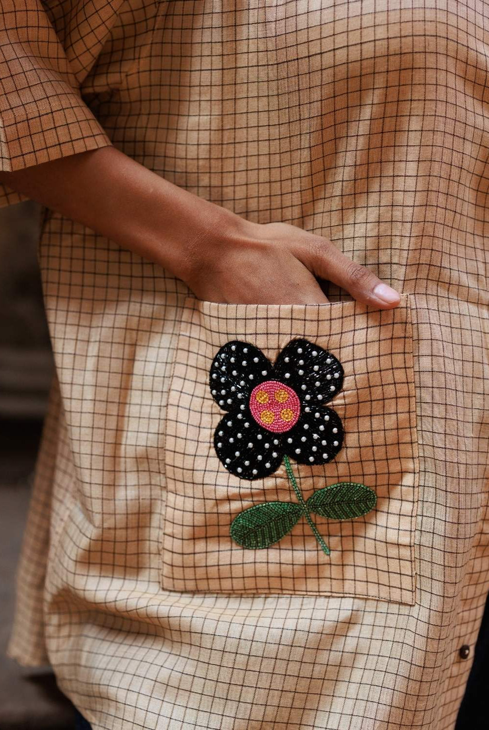 Winglore - Hand Embroiderd Kosa Silk Prim & Primrose Flower Oversized Shirt - CiceroniUnisex ShirtsWinglore